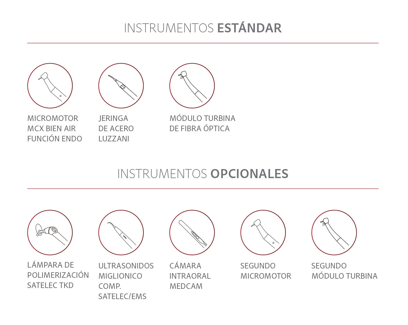 Instrumentos standar para Nice Touch