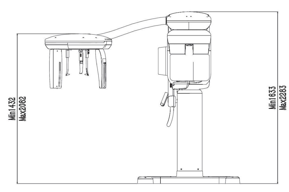 Medidas del Tele panorámico 3D/CT Bondent 1020MS